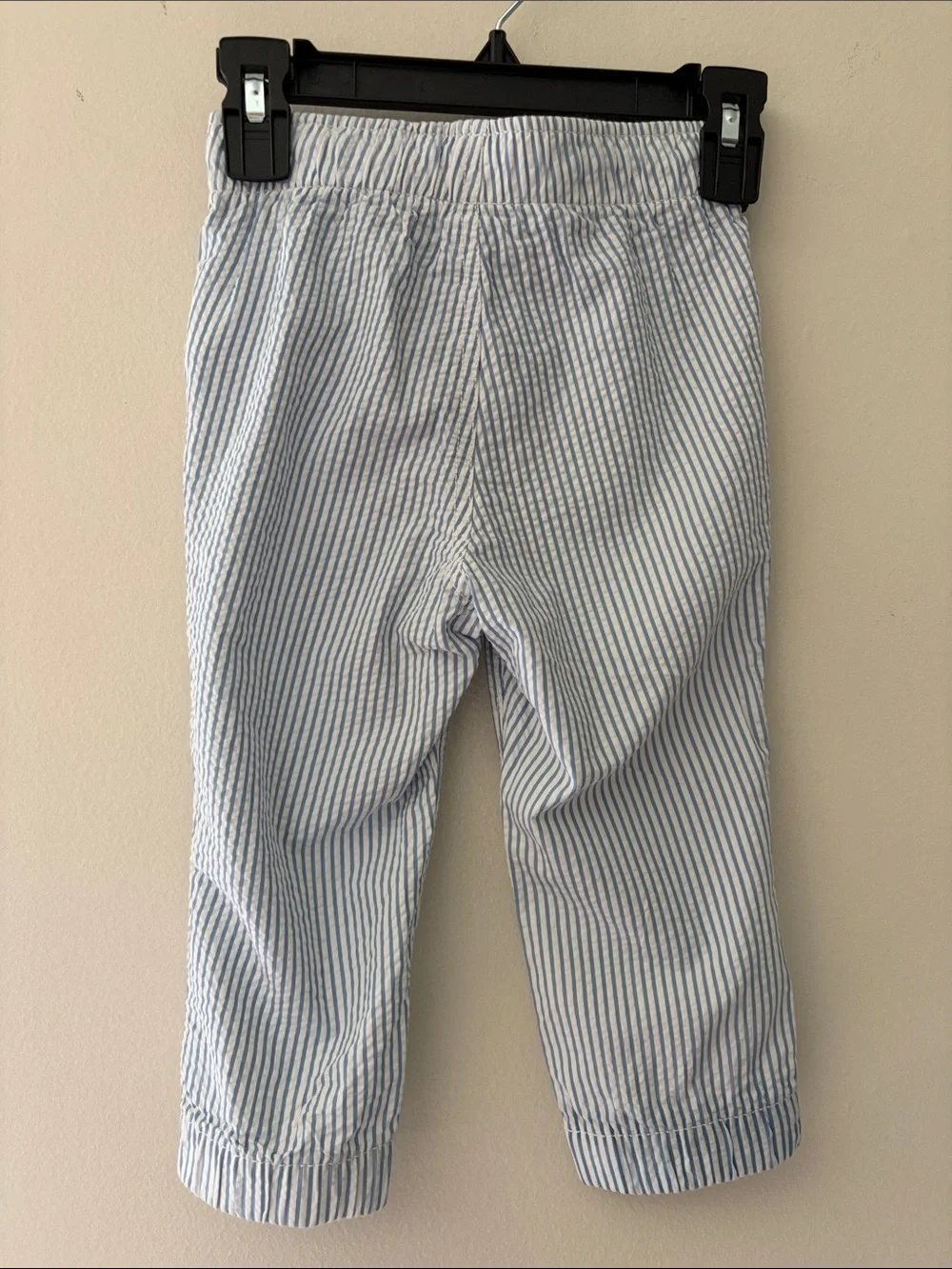 GAP Blue & White Seersucker Drawstring Kids Pants